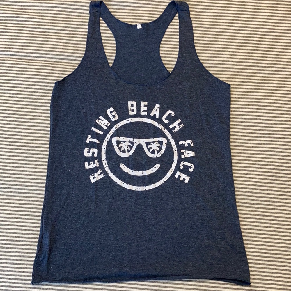 Resting beach face tank top, size small, NWOT